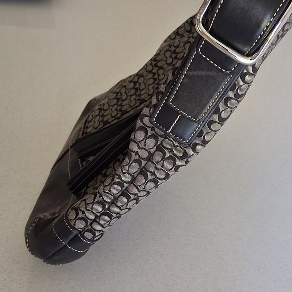 Coach F10417 Signature C Jacquard & Leather Trim Crossbody/Shoulder Bag - Picture 15 of 16